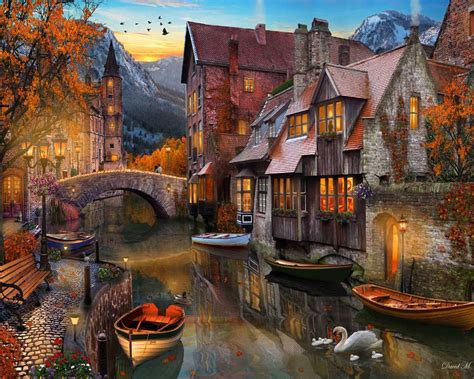 autumn canal  pieces vermont christmas company puzzle warehouse