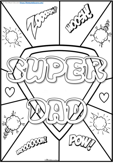 super dad coloring coloring pages