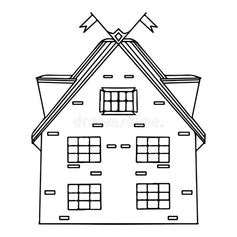 vector house  coloring book  page stock vector illustration