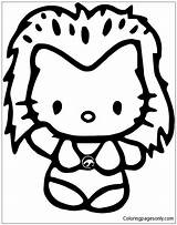 Kitty Hello Cheetara Thundercats Pages Coloring Online Color sketch template