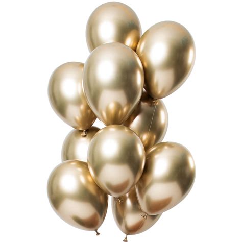 chrome ballonnen cm spiegeleffect goud premium  stuks feestbazaarnl