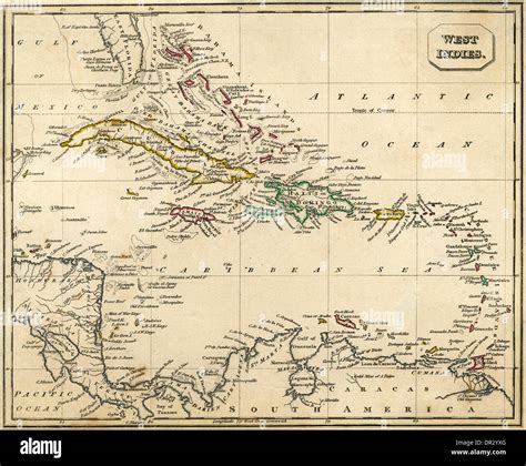 map west indies stock photo alamy