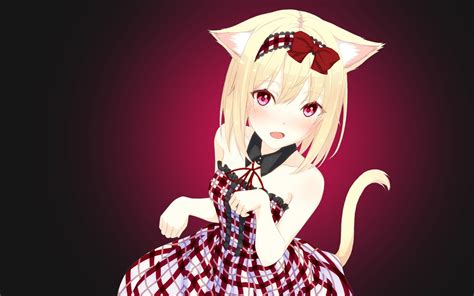 sfondi illustrazione nekomimi anime girls ragazza gatto rosso