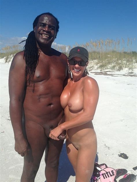 slutty wife at the in nature s garb beach with a dark chap that babe met she s 27 he
