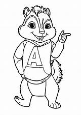 Alvin Pages Coloring Chipmunk Chipmunks Printable Handsome Cartoon Print Kids A4 Simon Disney Theodore Categories Boys Coloringonly Game Momjunction sketch template