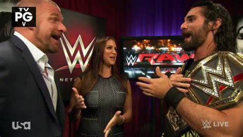 Stephanie Mcmahon Triple H And Seth Rollins Backstage Segment Video