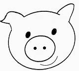 Pig Face Coloring Template Pages Drawing Uteer sketch template