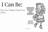 Respect Coloring Pages Myself Others Girl Daisy Quality High Popular Coloringhome sketch template