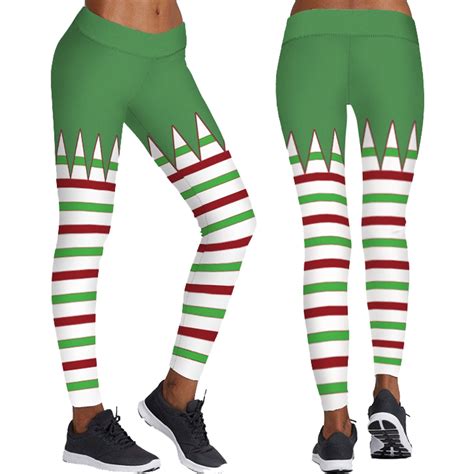 Christmas Elf 3d Print Yoga Tights Compression Skinny Leggings Santa