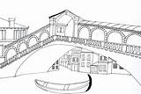 Colorir Destinos Ponte Rialto Desenhos Veneza Livro Paisagens Viagens Cidade Lalarebelo Itália Monumentos Cidades sketch template