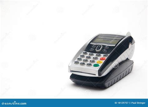 portable credit card terminal  base stock image image  swipe