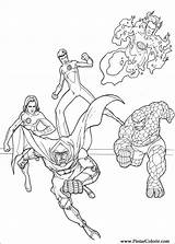 Pintar Quarteto Fantastico Fantasticos Fantastici Pages Disegno Fatalis Persiguiendo Colorare Coloriage Superheroes sketch template
