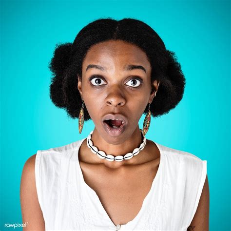 black woman with a shocking facial expression premium image by