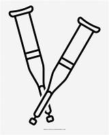 Crutches Coloring Crutch Pngkit sketch template
