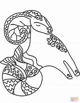 Capricornio Capricorn Signo Zodiacali Capricorno Steinbock Zodiacal Segni Imagenpng Ausmalbild Ausdrucken Joven sketch template