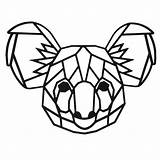 Geometrische Dieren Vormen Lijntekeningen Tekening Tekenen Jouw Fabryk Koala Geometrisch Dekistenkoning sketch template