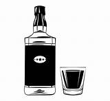 Alcoholic Drawn Alkohol Cutting Flasche sketch template