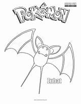 Zubat Pokemon Coloring sketch template