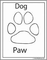 Dog Coloring Paw Print Pages Bones House Colorwithfuzzy sketch template