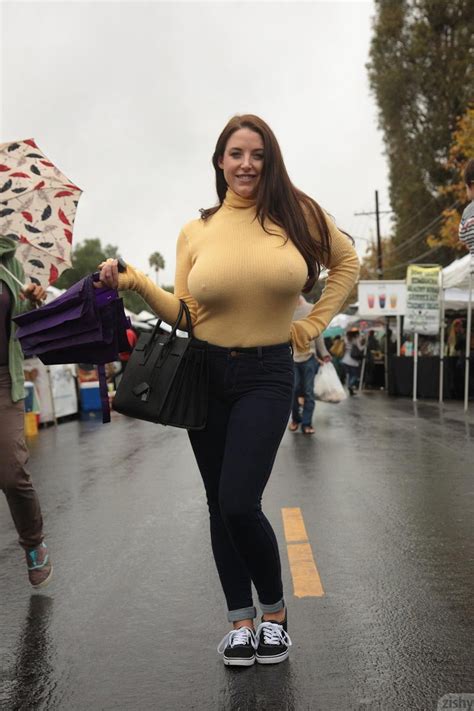 busty angela white in a tight sweater