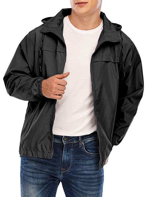 lelinta mens big  tall outdoor lightweight windbreaker jacket hooded waterproof rain jacket