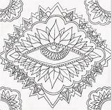 Coloring Mandala Pages Psychedelic Eye Sun Print Color Abstract Moon Outline Drawing Trippy Printable Begs Tumblr Adult Colouring Drawings Madness sketch template