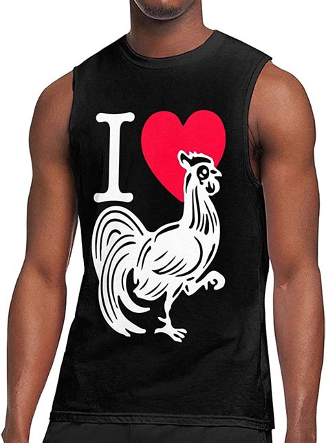 mens i love heart cock 1 sleeveless tee shirts quick dry