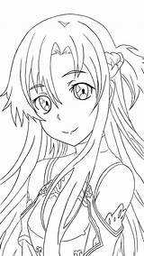 Asuna Lineart Coloring Pages Study Sao Deviantart License Sketch Template sketch template