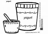 Colorear Yoghurt Joghurt Yogur Malvorlage Disegno Kleurplaat Ausmalbild Stampare Educima sketch template