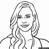 Coloring Pages Jennifer Chastain Jessica Lawrence Actress Famous Template sketch template