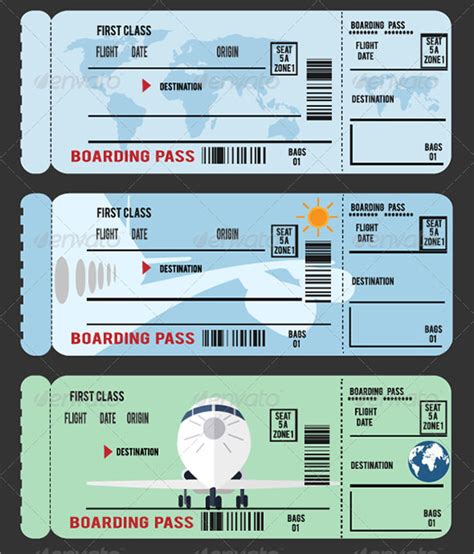 boarding pass samples   psd ai ms word