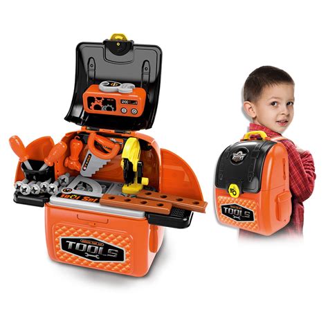 allcaca kids tool set toy  pcs construction work shop toy tool kit  handy backpack