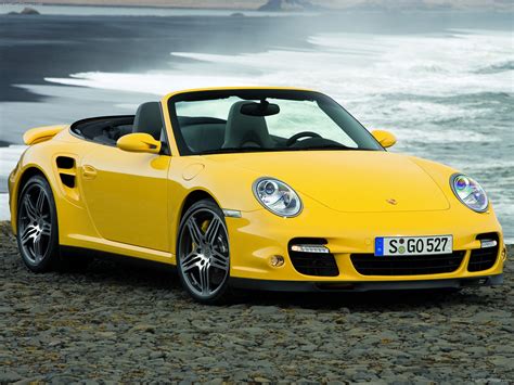 yellow porsche  turbo cabriolet wallpapers