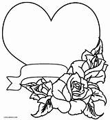 Coloring Pages Hearts Roses Print sketch template