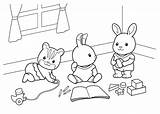 Coloring Pages Calico Critters Preschooler Reindeer Rudolph Paints sketch template