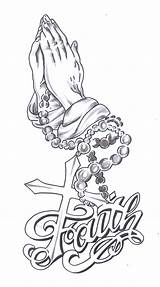 Tattoo Rosary Hands Praying Cross Drawing Faith Drawings Tattoos Designs Clipart Stencil Clip Prayer Awesome Hand Beads Tribal Angel Library sketch template