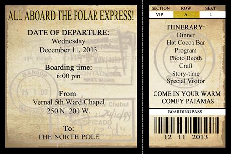 polar express party invitation printable
