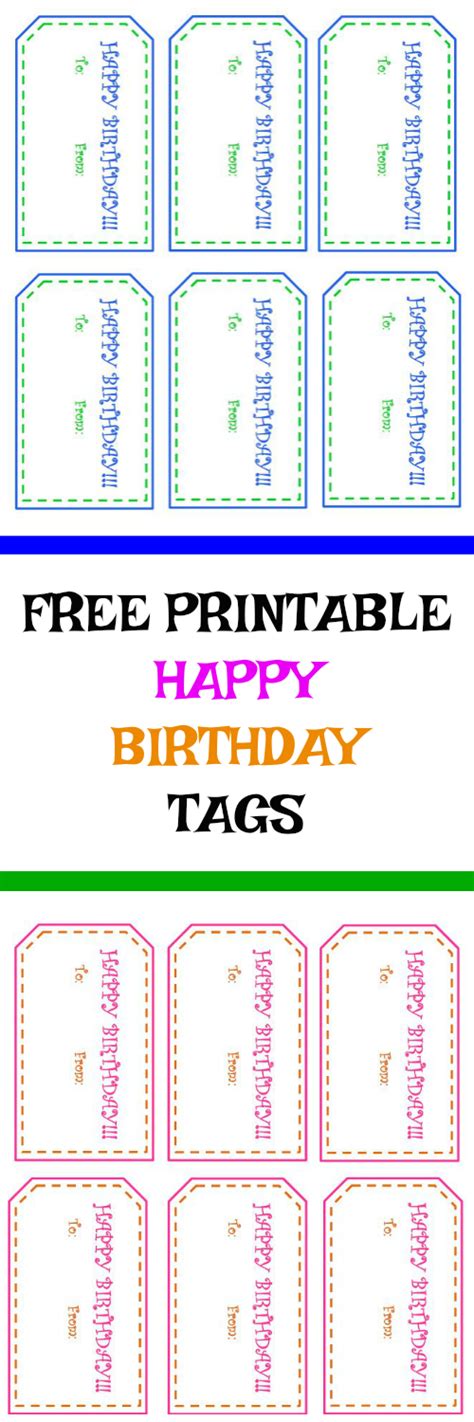 happy birthday printable tags