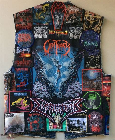 metal savage s obituary death metal vest battle jacket tshirtslayer katanky pinterest