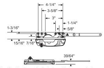 truth window hardware parts encore series dyad sill mounted casement operator  left