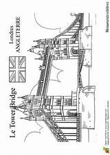 Bridge Tower Coloring Pages Monuments London Printable Drawing sketch template