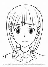 Sword Suguha Kirigaya Draw Step Drawing Tutorials Anime sketch template