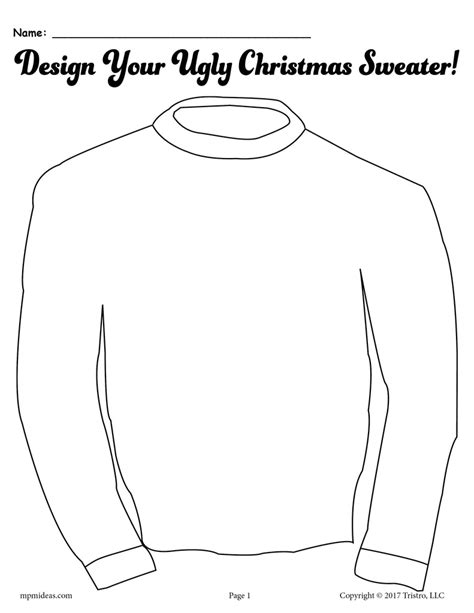 printable sweater template