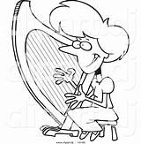 Harp Coloring Getcolorings Vector Cartoon sketch template