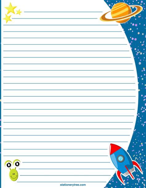 printable writing paper  picture space discover  beauty
