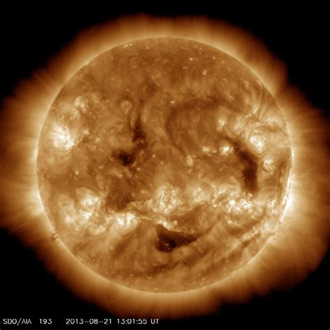 nasa released  video  images showing  smiling sun earthcom