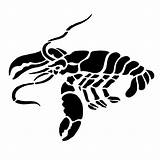 Lobster Stencil Stencils Silhouette Patterns Animal Visit Freestencilgallery sketch template