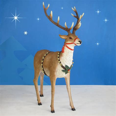 high outdoor sleigh reindeer pair set