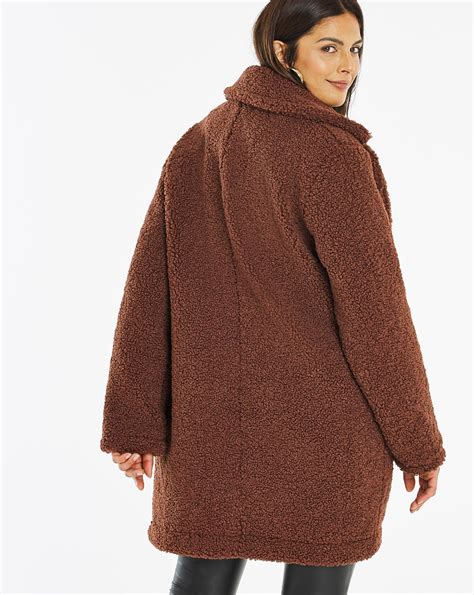 brown faux fur teddy coat ambrose wilson