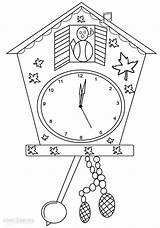 Coloring Pages Clock Kids Grandfather Germany sketch template